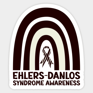 Ehlers-Danlos Syndrome Awareness Ribbon Black Boho Rainbow Sticker